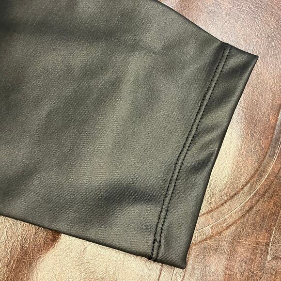 Topshop Maternity Faux Leather Leggings US 14 Black High Rise Stretch Pants - Picture 5 of 13